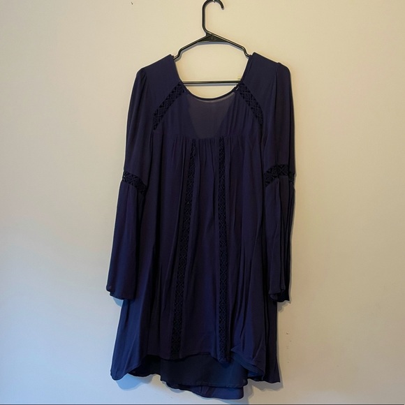 Altar’d state dark blue long sleeve flowy dress - Picture 1 of 3